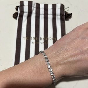 Henri Bendel Fashion Flex Tennis Bracelet Crystal Hematite Metal Faux Diamonds